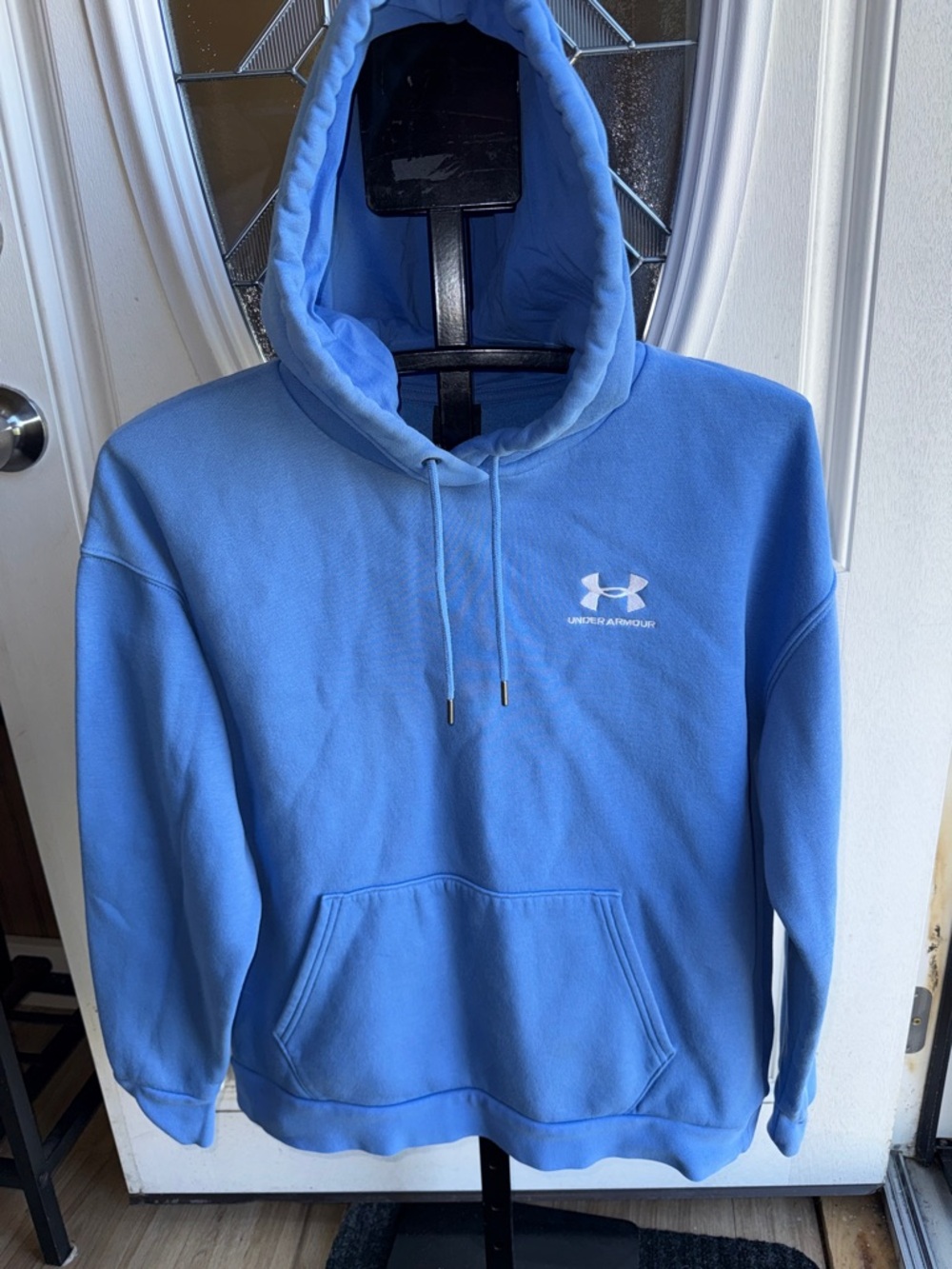 Under Armour Light Blue Pullover Hoodie with White Logo